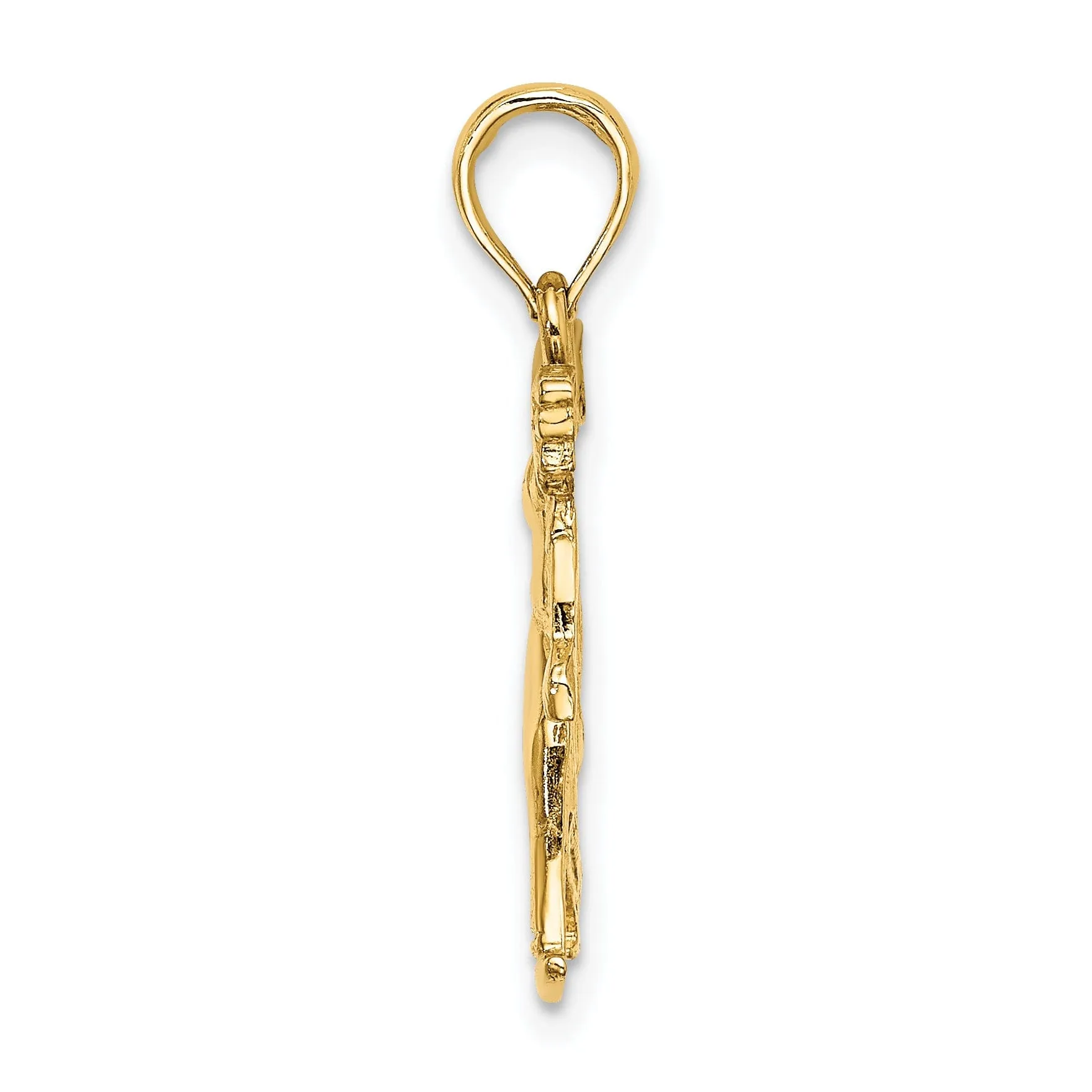 14K Yellow Gold Polished Male Bowling Charm Pendant