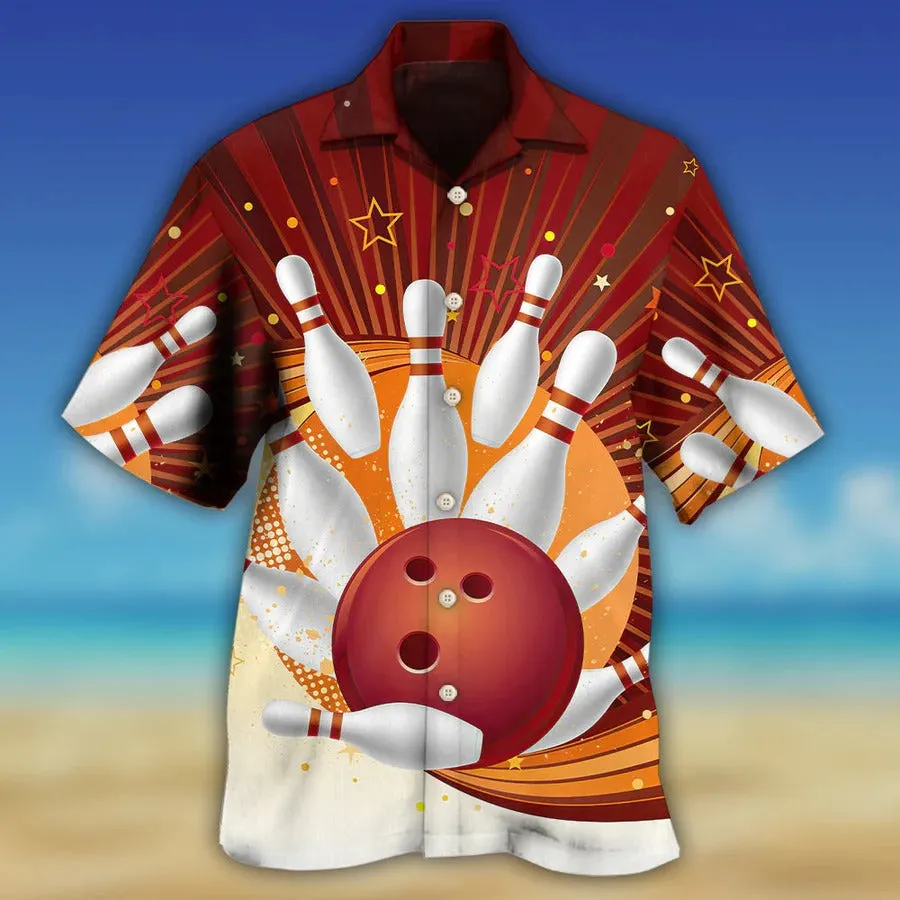 3D Bowling Hawaiian Shirt, Bowling Painting Hawaiian Shirt, Bowling Strike Aloha Shirt For Men - Perfect Gift For Bowling Lovers, Bowlers