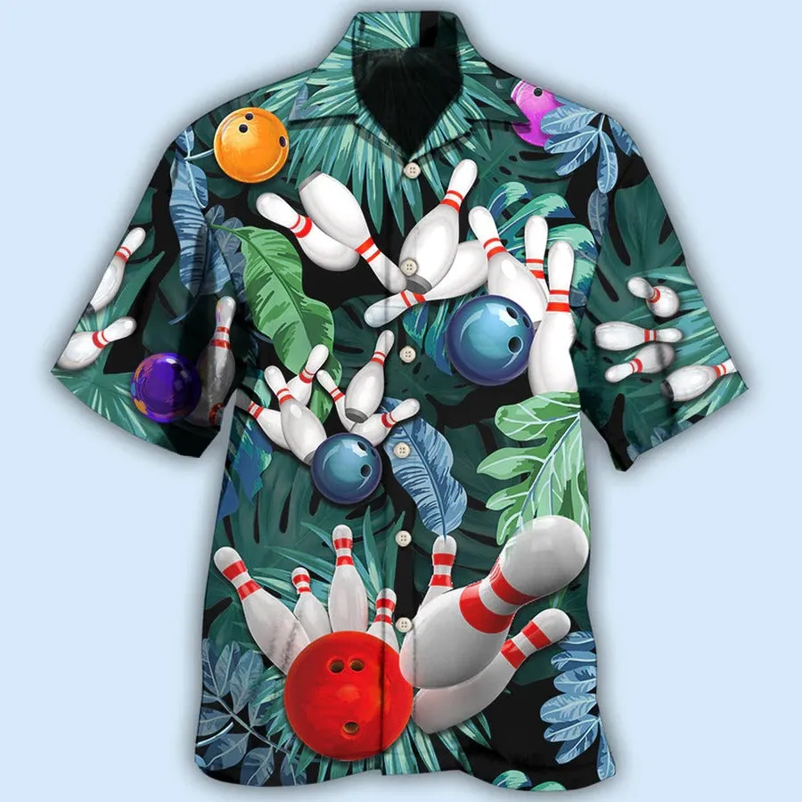 3D Bowling Hawaiian Shirt, Tropical Leaves Hawaiian Shirt, Bowling I'm So Happy Aloha Shirt For Men - Perfect Gift For Bowling Lovers, Bowlers