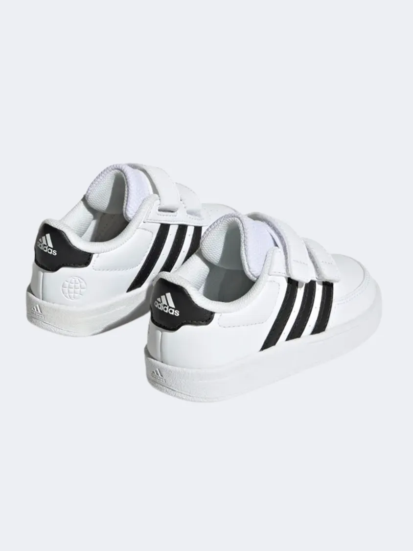 Adidas Breaknet Court Two-Strap  Infant-Unisex Sportswear  Shoes  White/Black