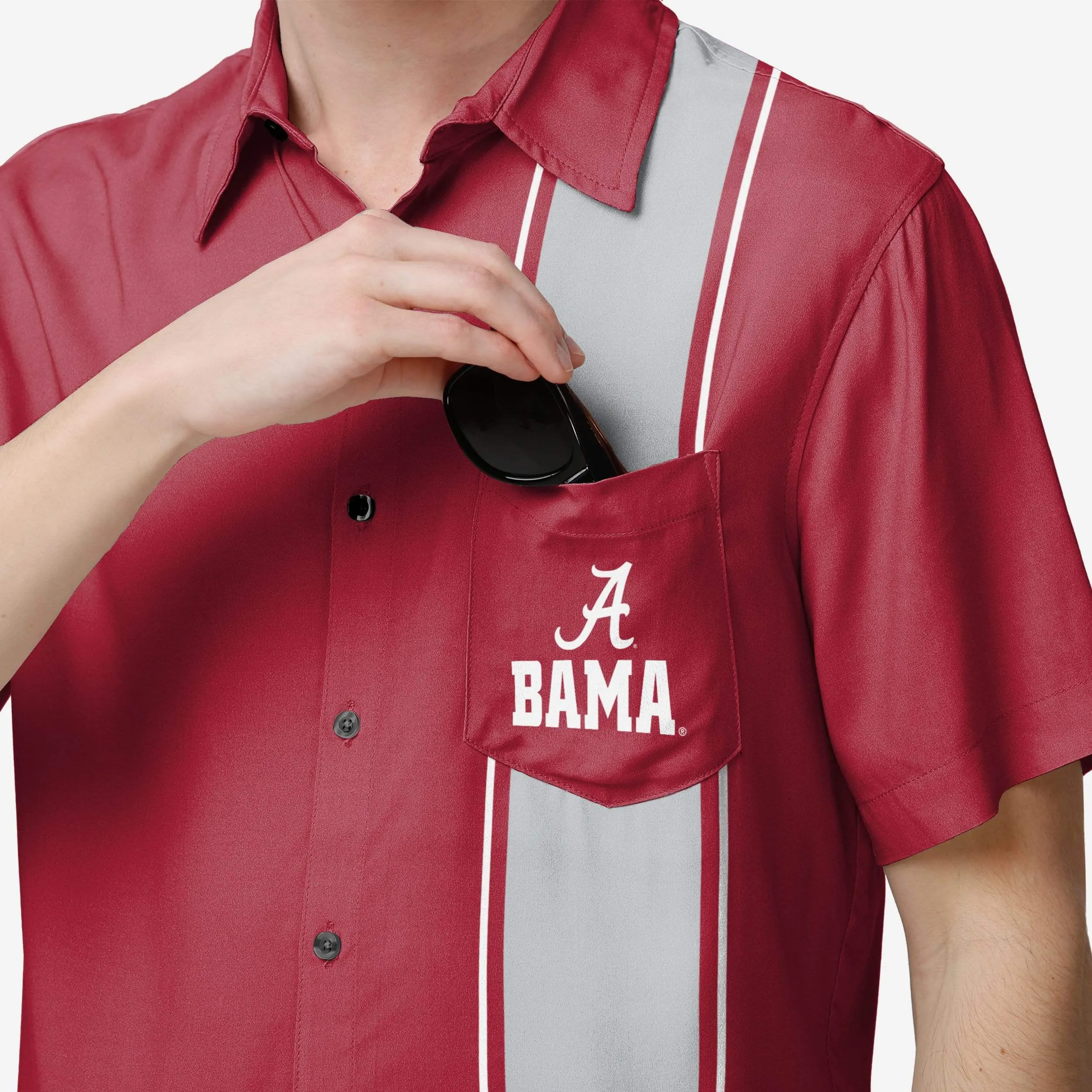 Alabama Crimson Tide Bowling Stripe Button Up Shirt