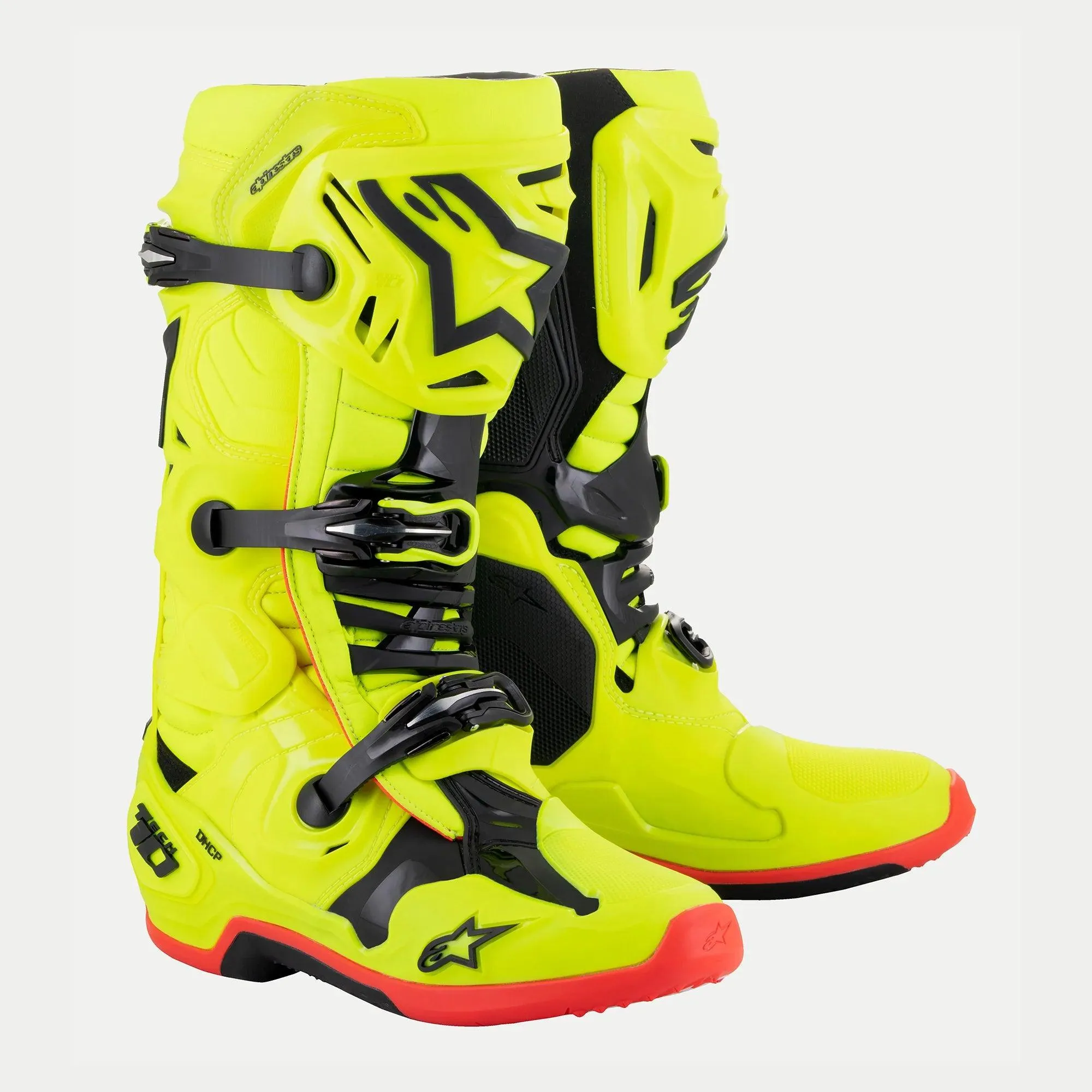 Alpinestars Tech 10 Boots - Yellow Fluo/Black/Red Fluo