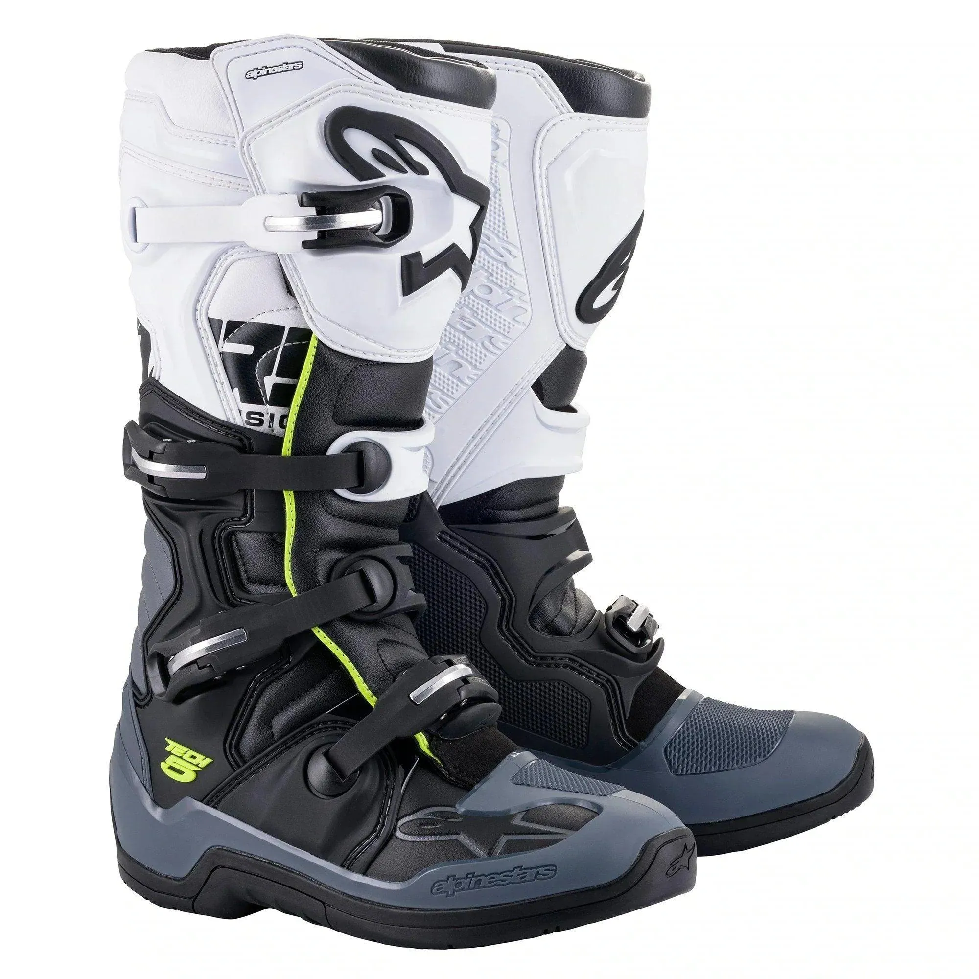 Alpinestars Tech 5 Black/Dark Gray/White Boots - Size 13 - CLOSEOUT