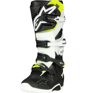 Alpinestars Tech 7 Boots - Black White Flo Yellow - UK13 - EU48