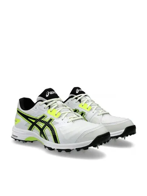 Asics Gel Gully 7 Cricket Shoes (White/ Safety Yellow)