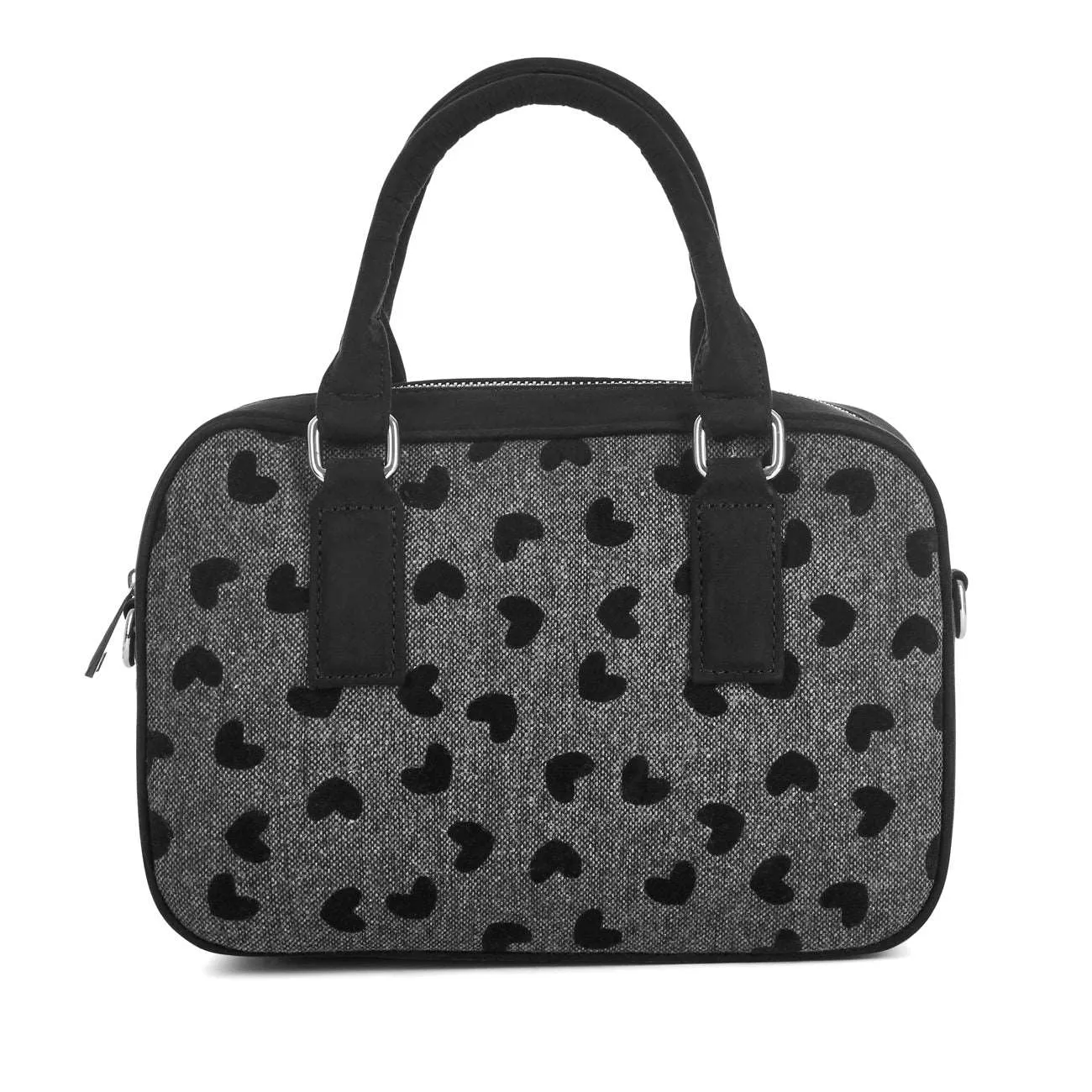 Austin Black Hearts Top Handle Bag & Matching Garda Purse (Matches Lexi Mid-Heels) by Ruby Shoo