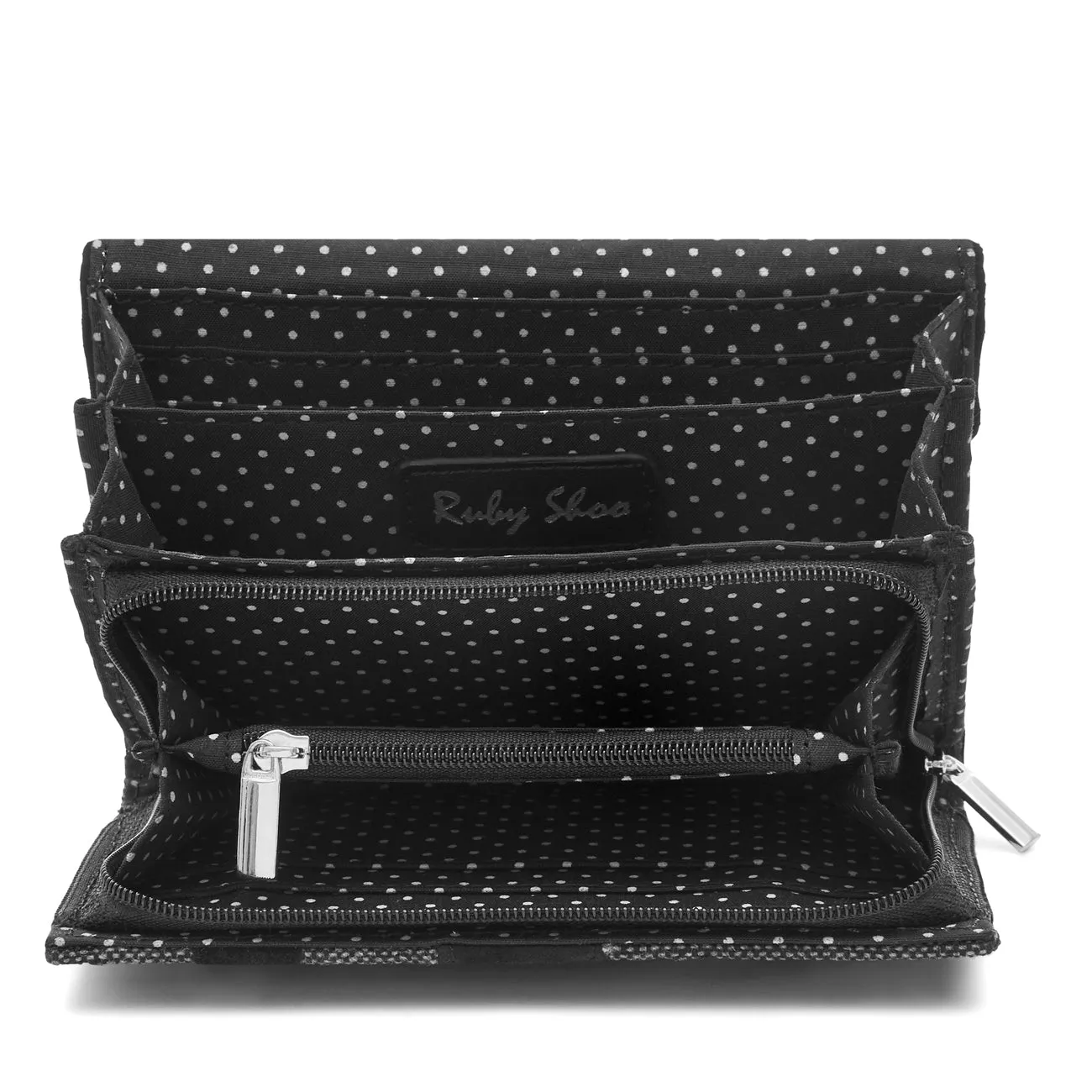 Austin Black Hearts Top Handle Bag & Matching Garda Purse (Matches Lexi Mid-Heels) by Ruby Shoo