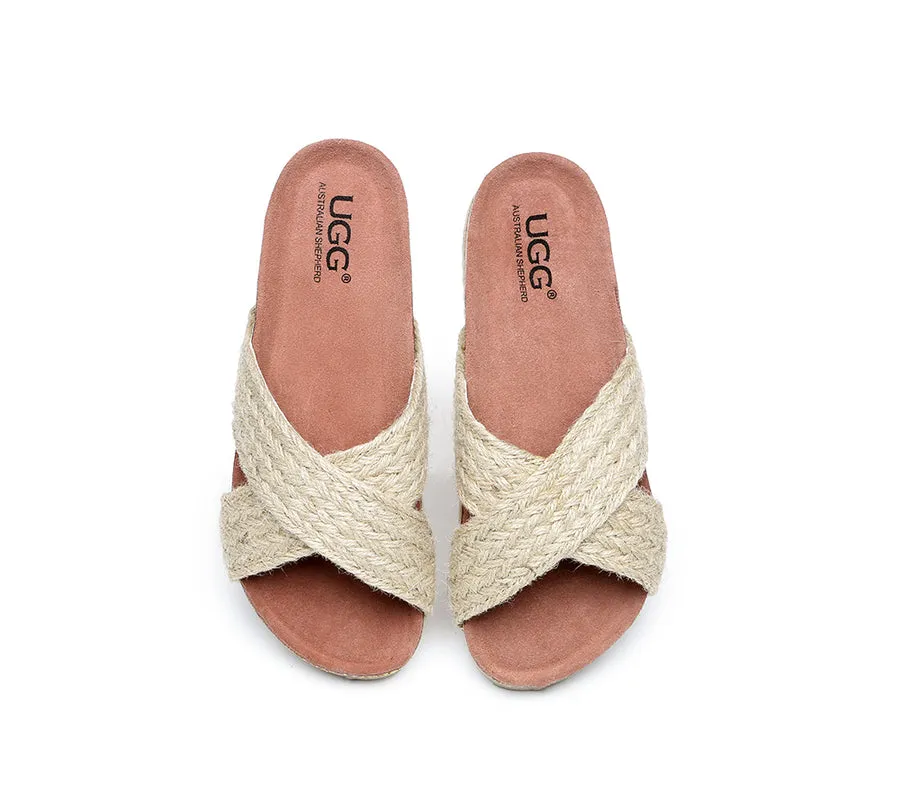 Australian Shepherd UGG Women Sandals Espadrilles Flat Slide Milo