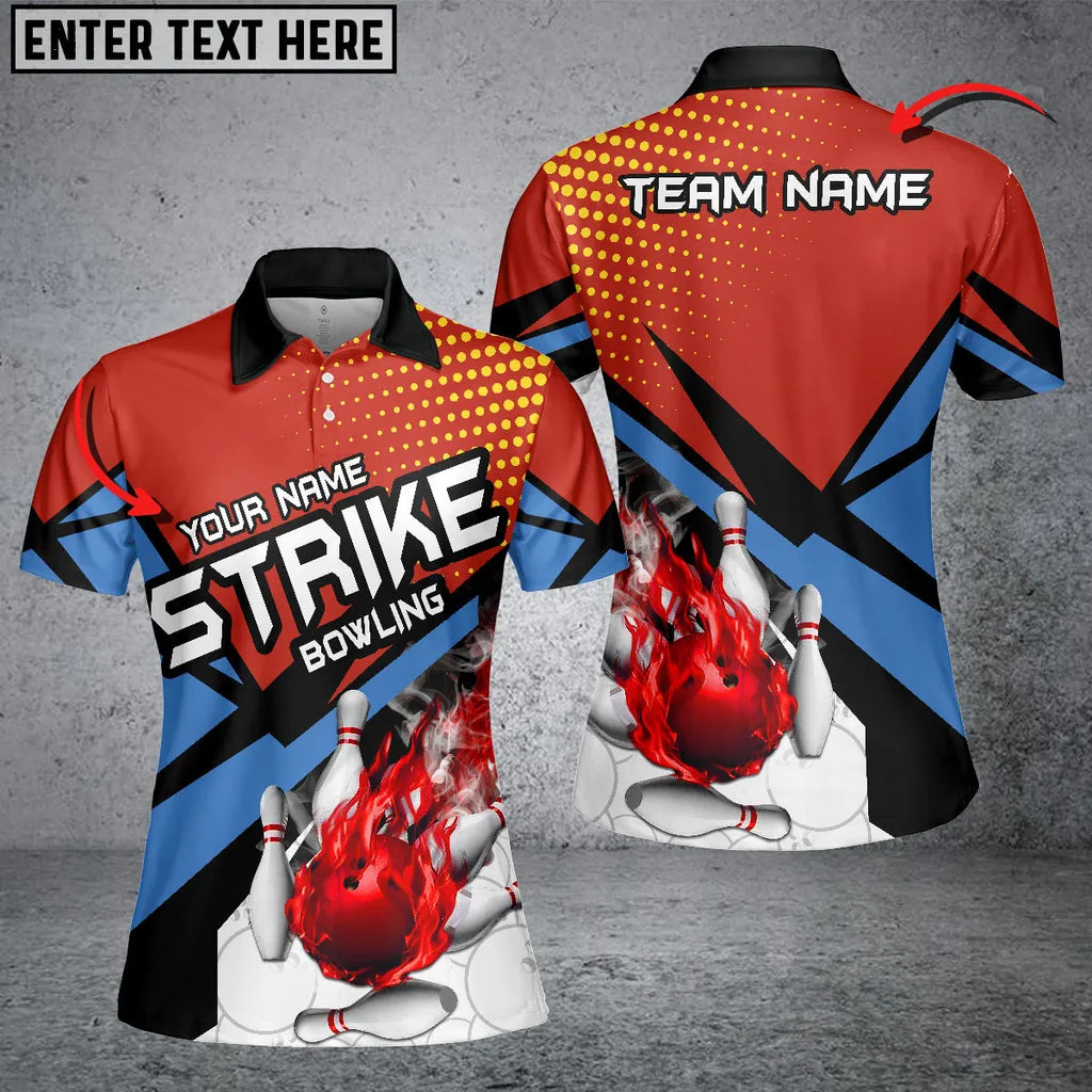 Ball And Pins Strike Cannon Ball Throw Multicolor Option Customized Name 3D Polo Shirt For Women