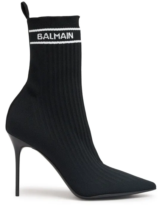 Balmain   110mm Skye knit ankle boots 