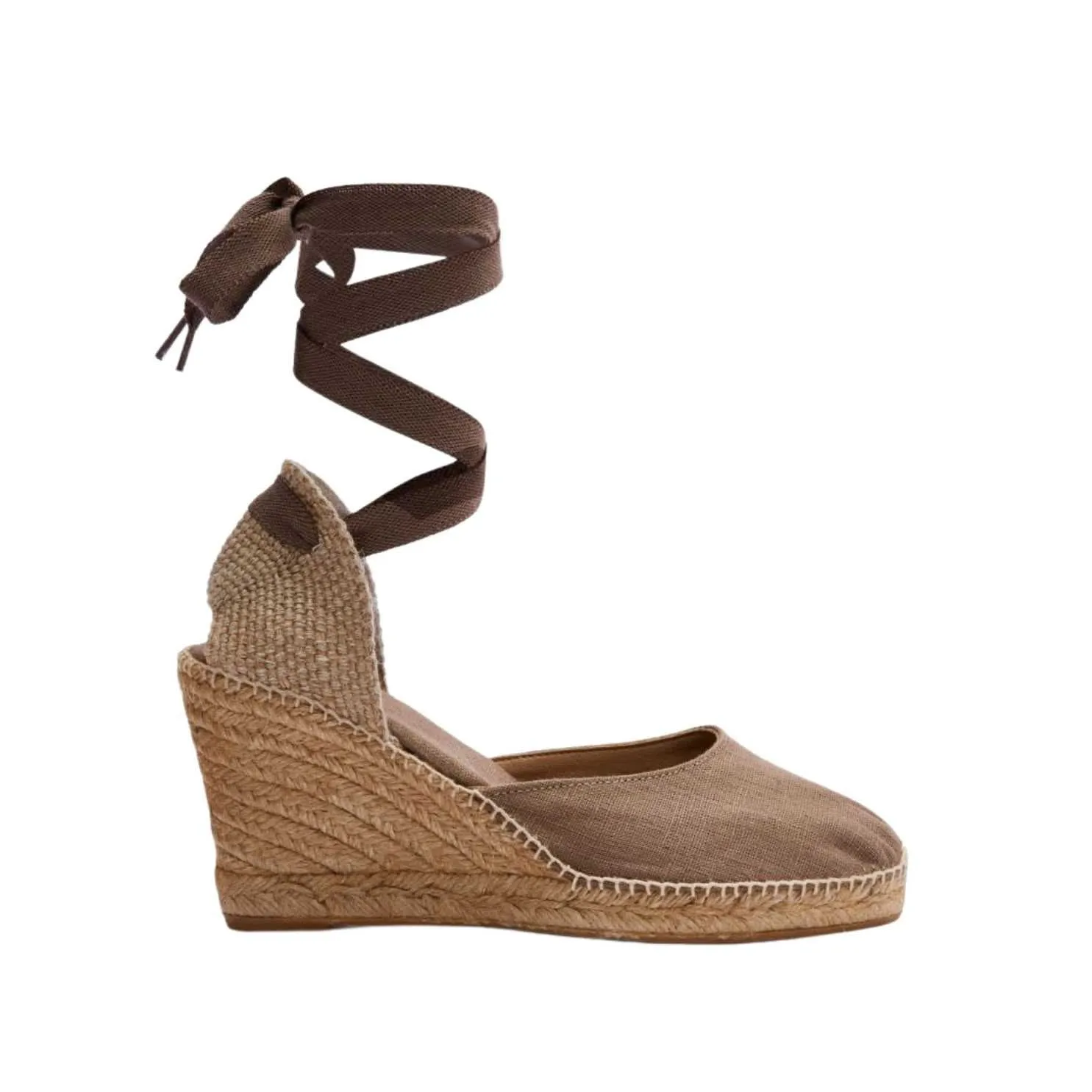 Basic High Heel Linen Wedge Espadrille for Women - Palamos