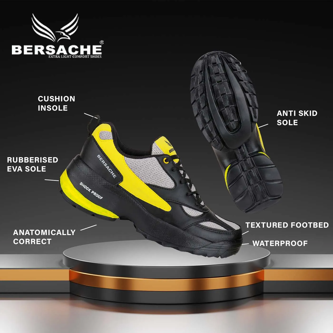 Bersache Lightweight Sports Shoes Running Walking Gym sneakers Shoes For Men  -  7071