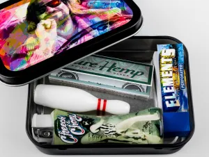 Big Lebowski Gift Set with Ceramic Bowling Pin Chillum Hand Pipe