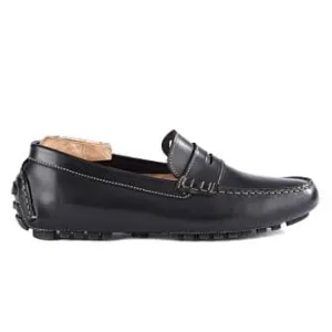 Black Leather Men&#039;s Driving Moccasins - FERGUSON