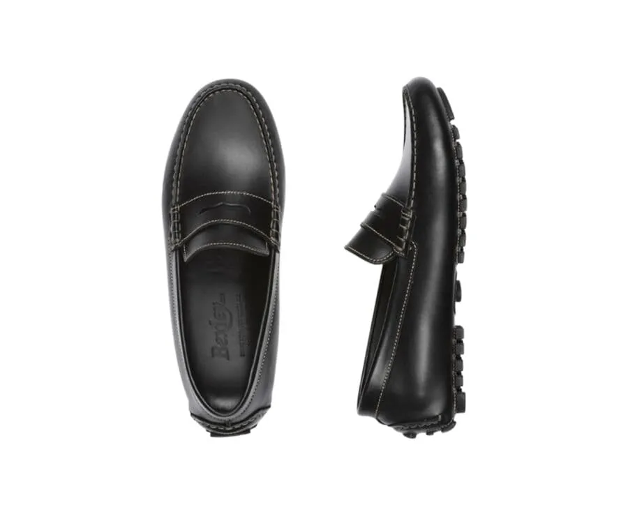 Black Leather Men&#039;s Driving Moccasins - FERGUSON