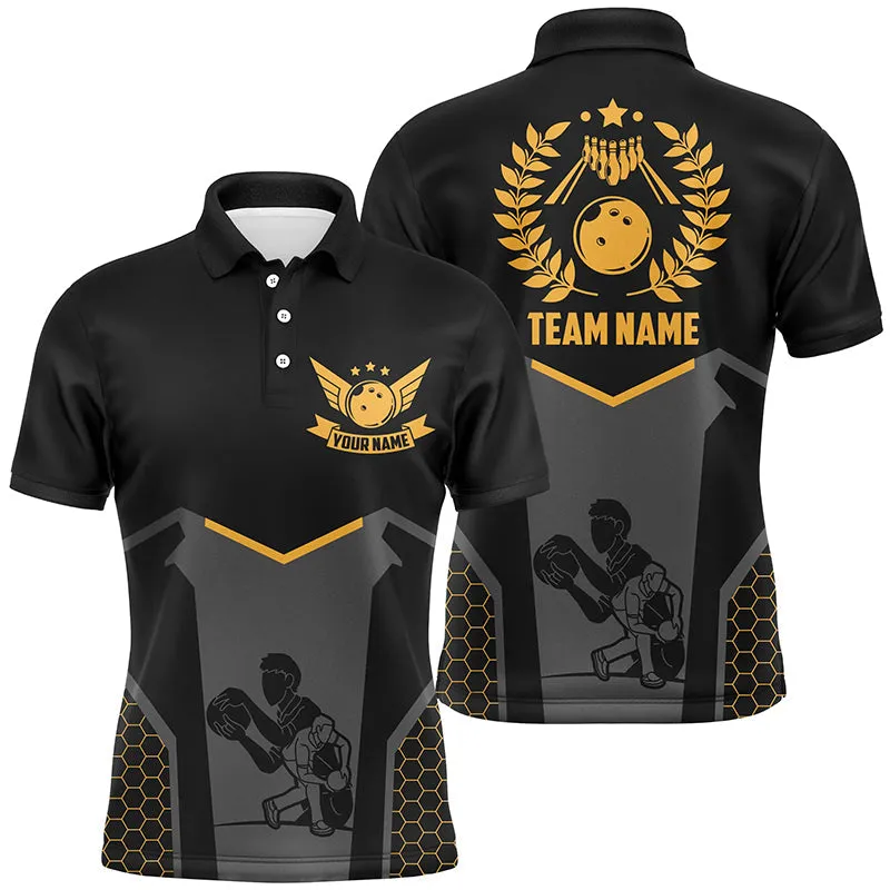 Black Retro Bowling Customized Name And Team Name 3D Shirt, Gift for Bowler