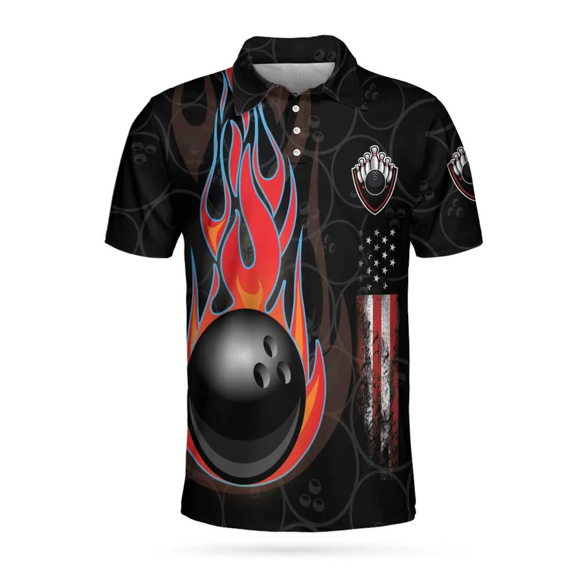 Bowling And Skull Team Black Short Sleeve Polo Shirt, Skull Polo Shirt, Best Bowling Shirt For Men Coolspod