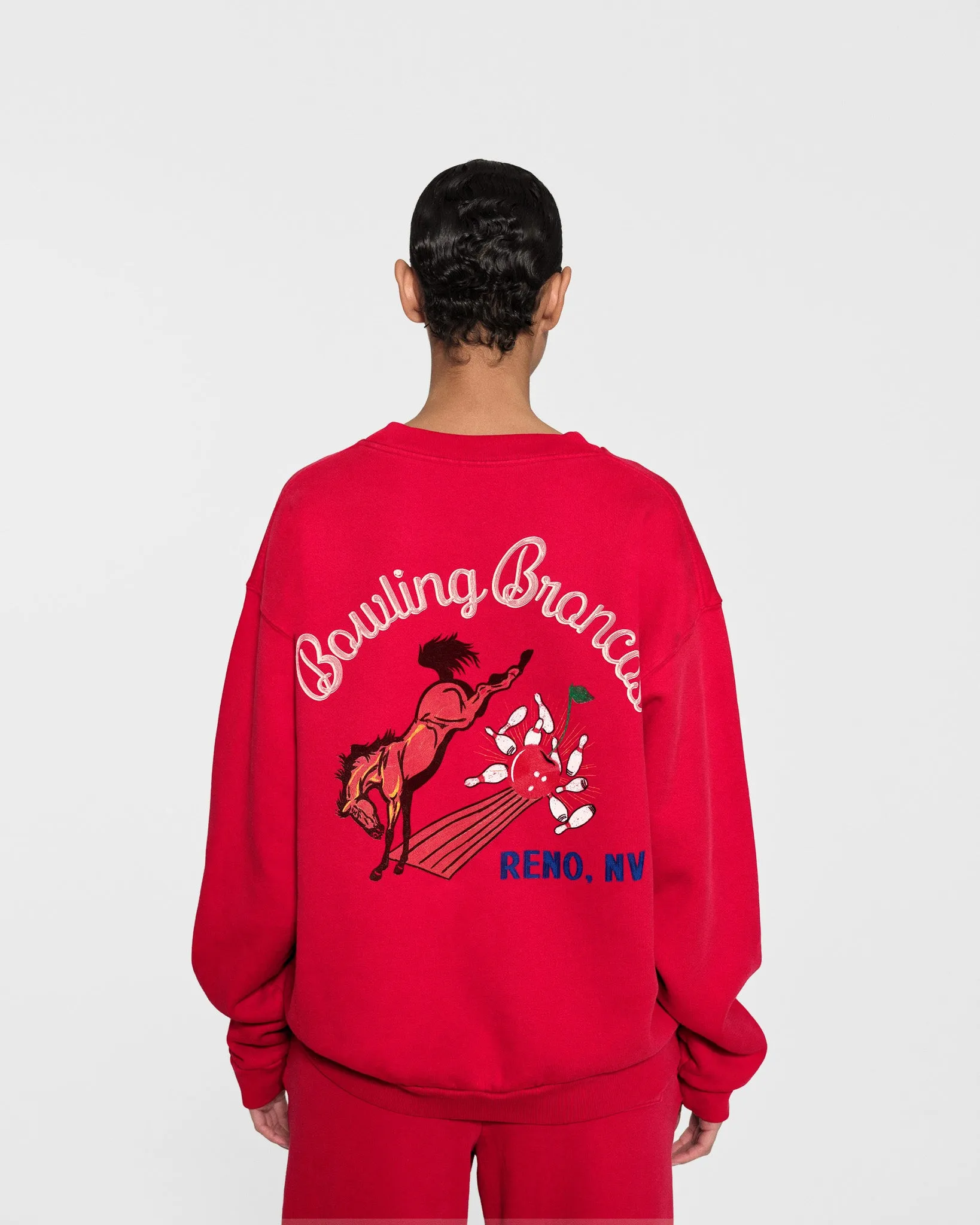 Bowling Broncos Crewneck (Cardinal)