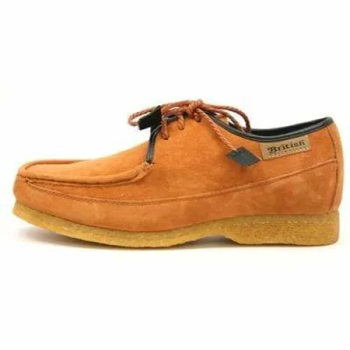 British Walkers Crown Low Top Men's Tan Suede Crepe Sole Shoes