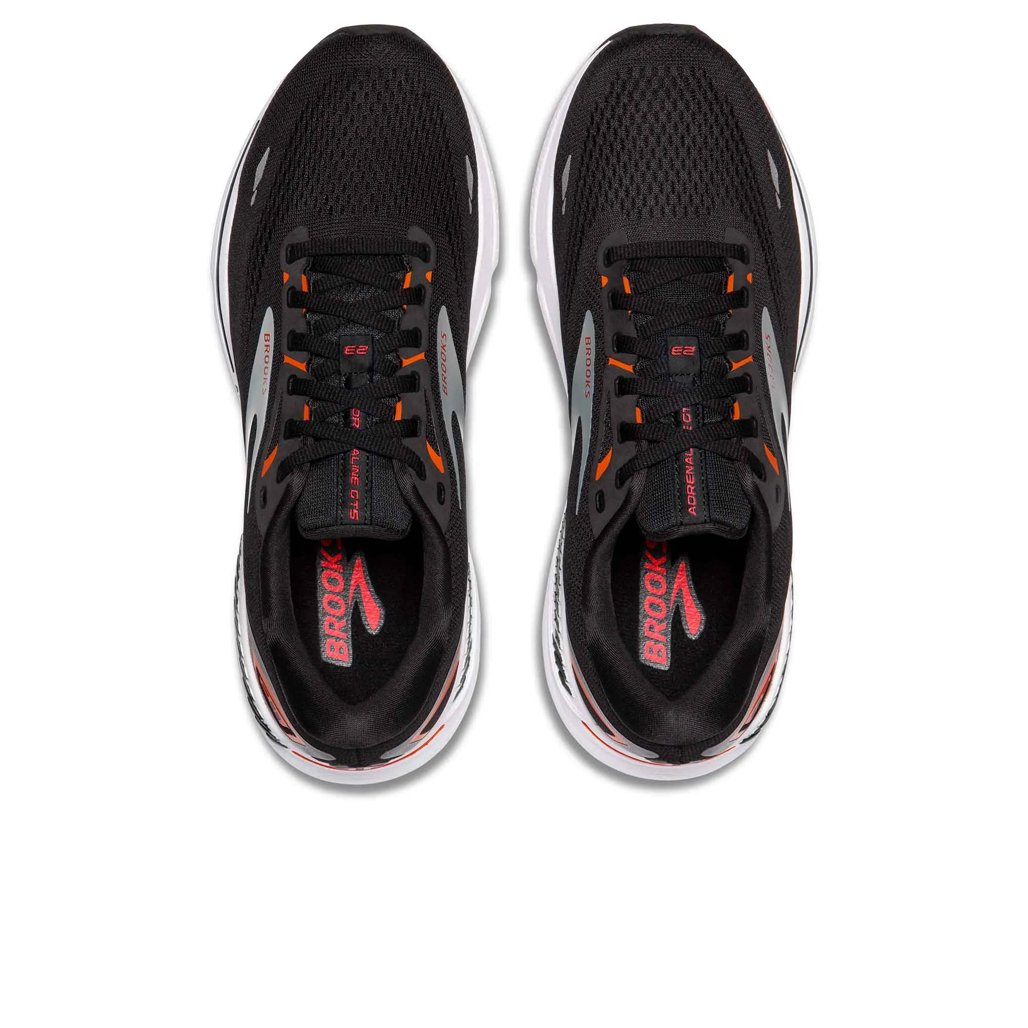 Brooks | Men's Adrenaline GTS 23 Running Shoes - Black/Mandarin Red/Silver