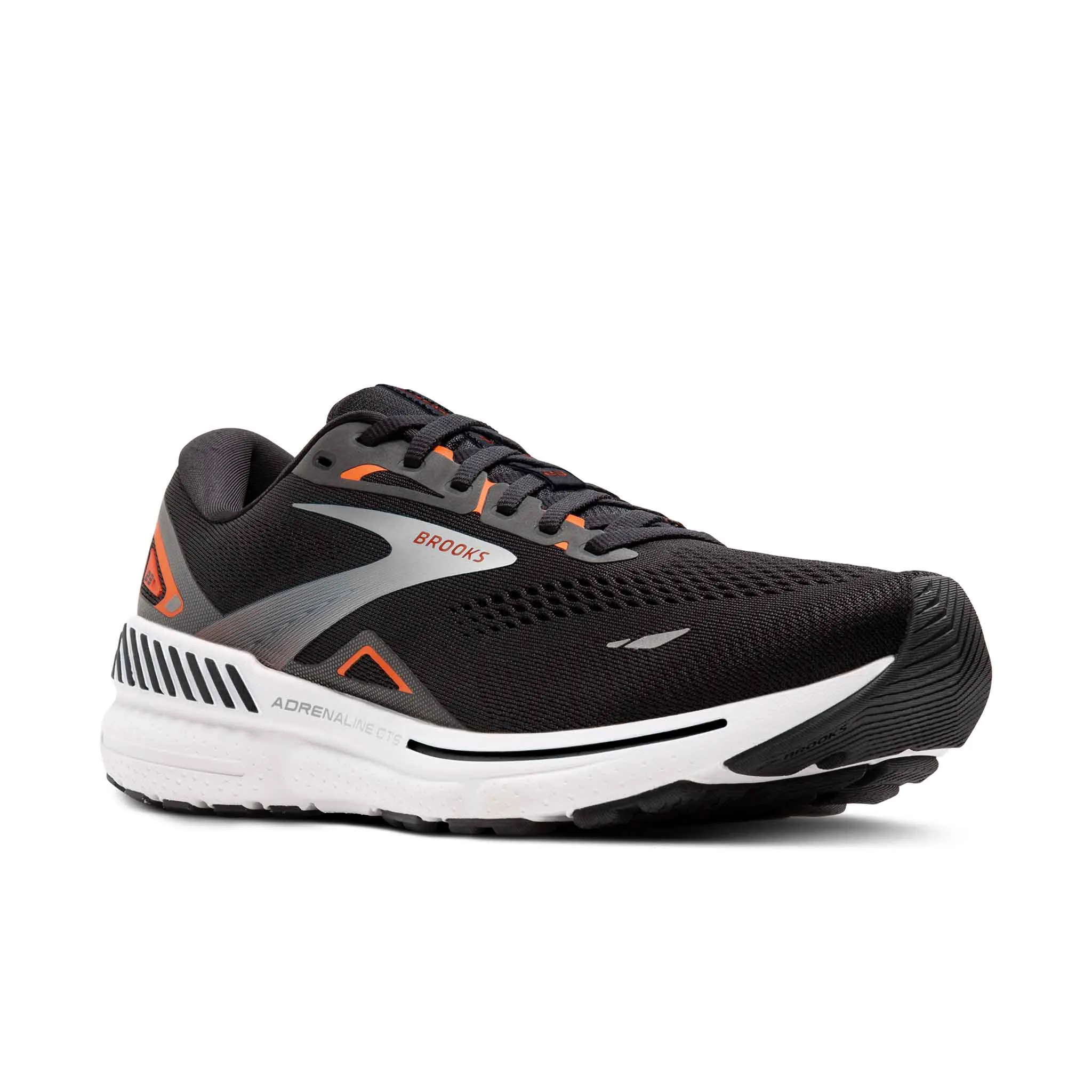 Brooks | Men's Adrenaline GTS 23 Running Shoes - Black/Mandarin Red/Silver