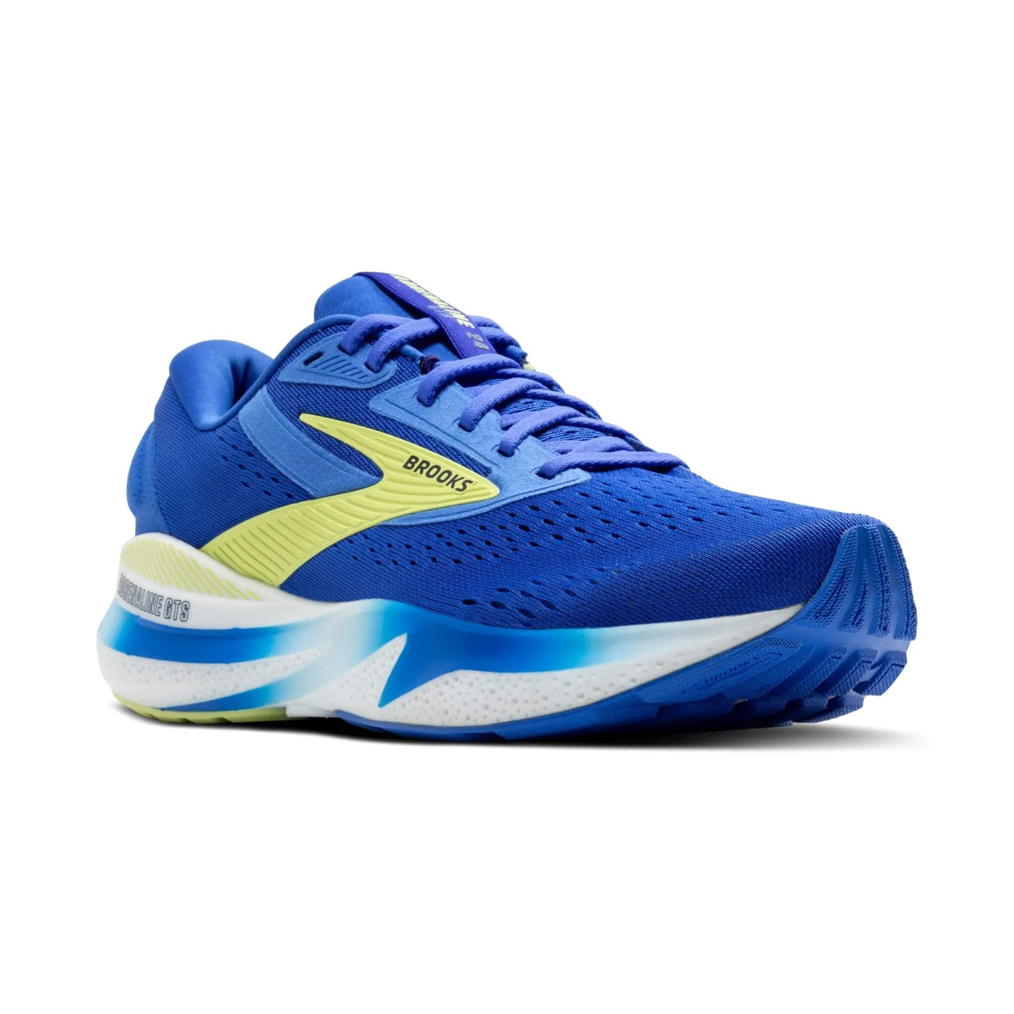 Brooks | Men's Adrenaline GTS 24 2E Running Shoes - Cobalt/Neo Yellow/Peacoat