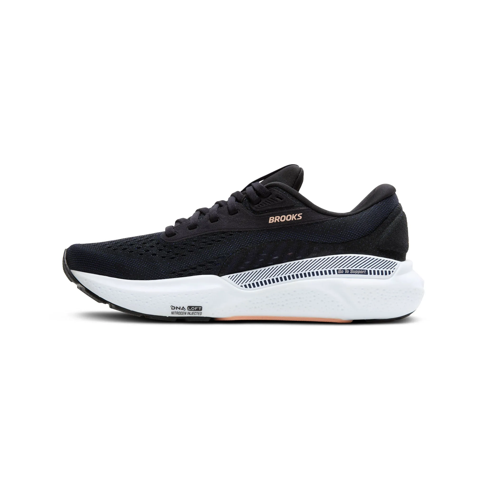 Brooks | Women's Adrenaline GTS 24 Running Shoes - Black/Peach/Peacoat