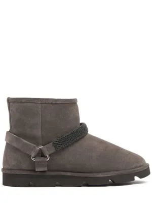 Brunello Cucinelli   20mm Suede &amp; shearling ankle boots 