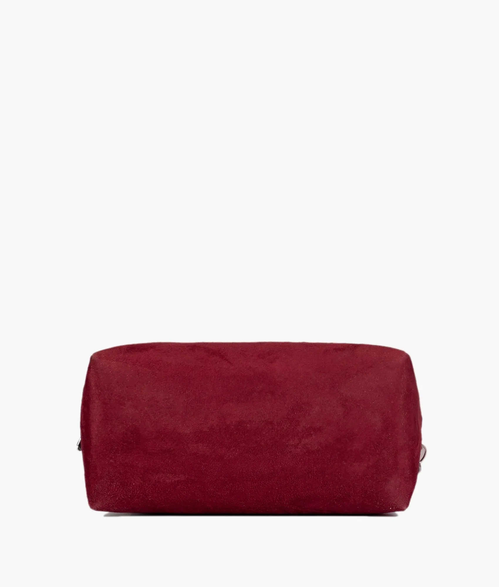 Burgundy suede mini bowling bag