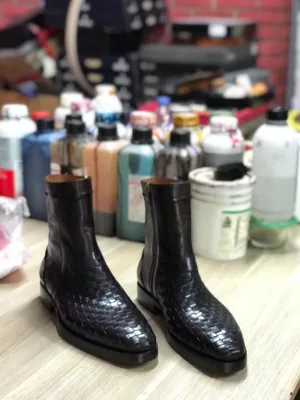 Buy Black Genuine Leather Ankle Boots by GentWith.com