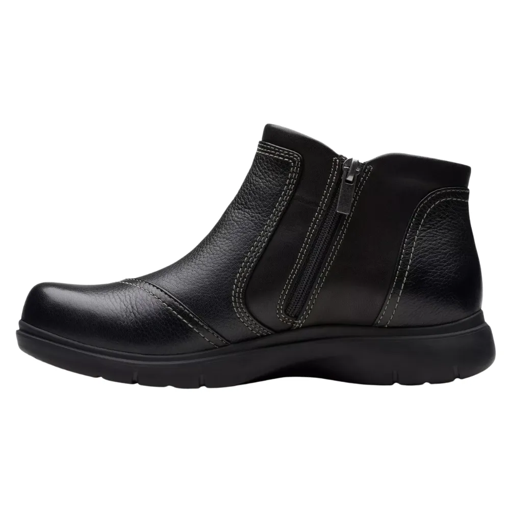 Clarks Certina Joy Black Leather Boot (Women's)