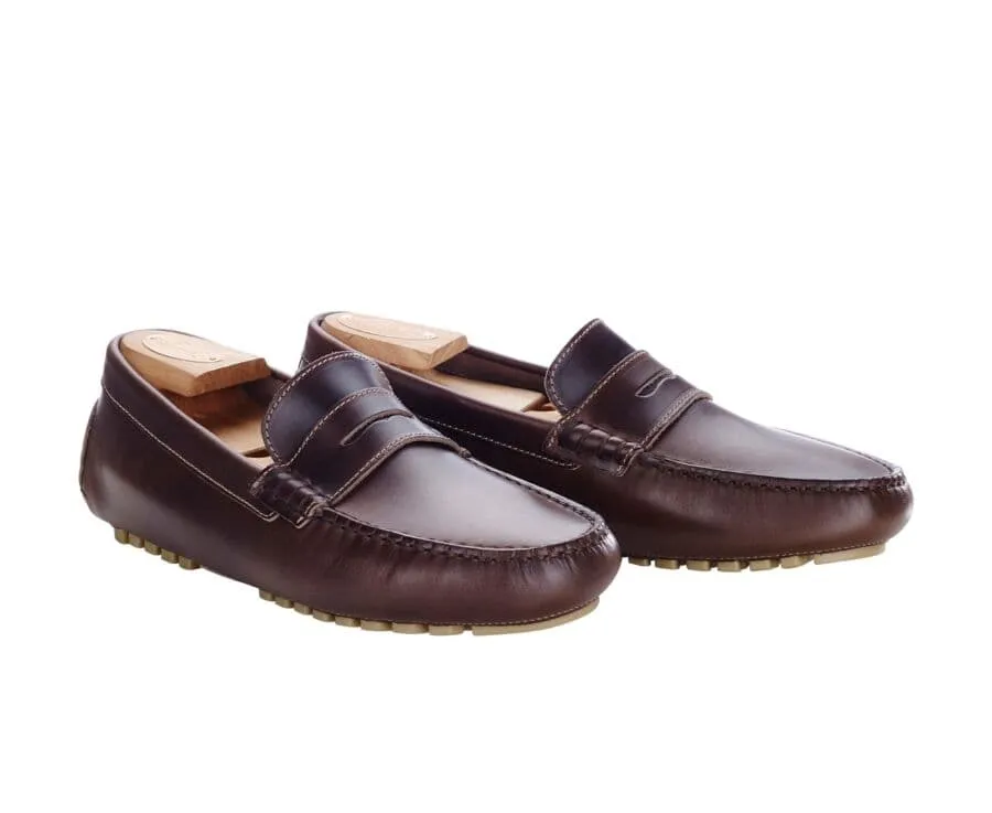 dark Brown Men&#039;s Driving Moccassins - FERGUSON