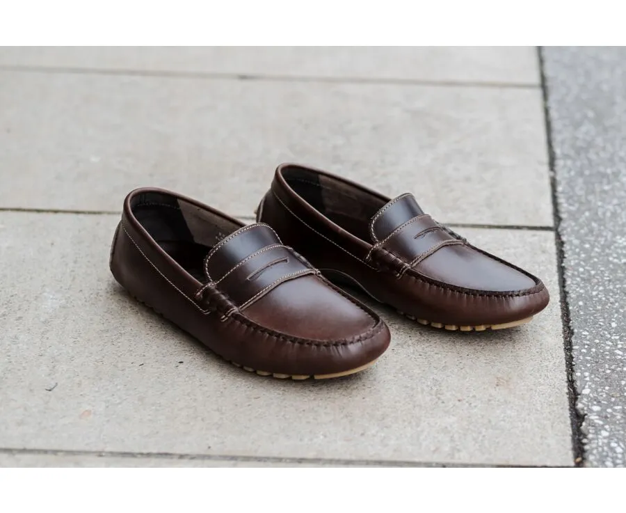 dark Brown Men&#039;s Driving Moccassins - FERGUSON