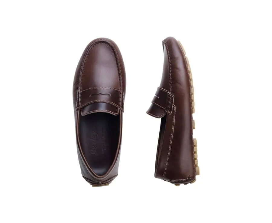 dark Brown Men&#039;s Driving Moccassins - FERGUSON