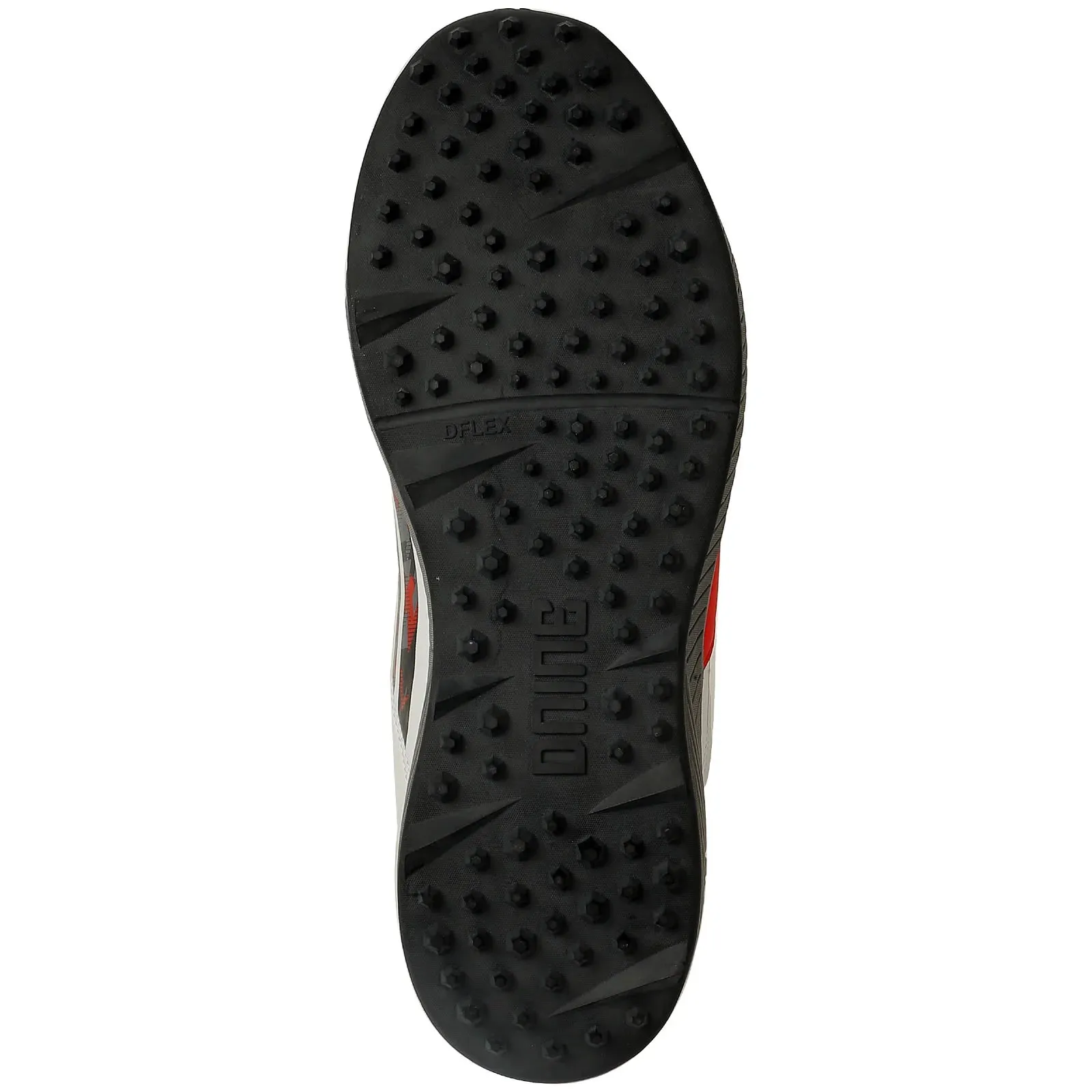 DNINE Polyurethane (PU) Prince-1 Red/White Cricket Rubber Spike Shoes