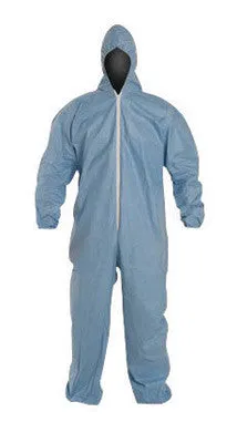 DuPont 2X Blue Safespec 2.0 Tempro Disposable Water And Flame Resistant Coveralls With Front Zipper Closure And Set Sleeves