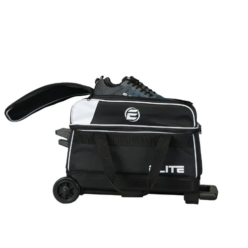 Elite Basic Double Roller Black/White Bowling Bag