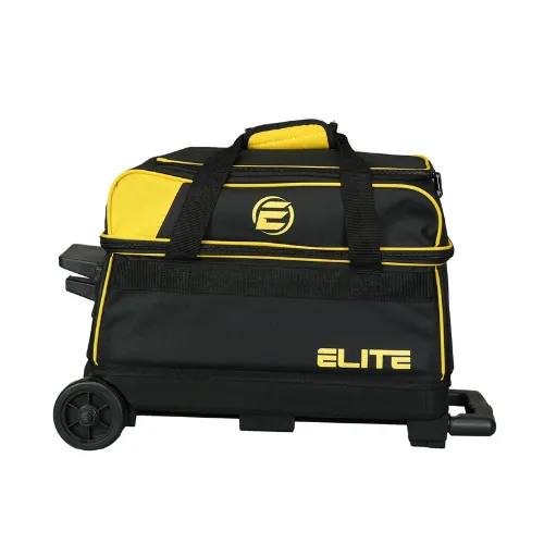 Elite Basic Double Roller Black/Yellow Bowling Bag