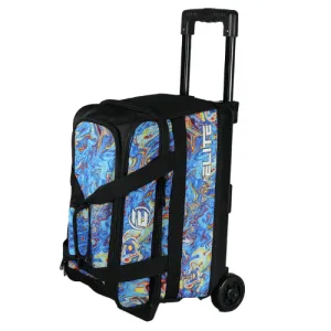 ELITE Basic Double Roller Blue Swirl Bowling Bag