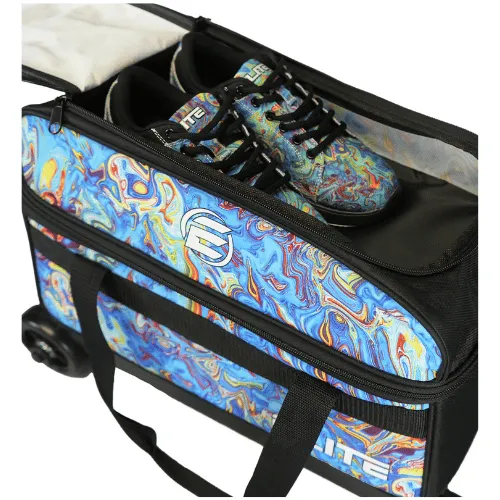 ELITE Basic Double Roller Blue Swirl Bowling Bag