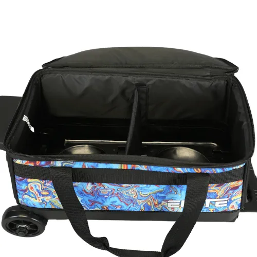 ELITE Basic Double Roller Blue Swirl Bowling Bag