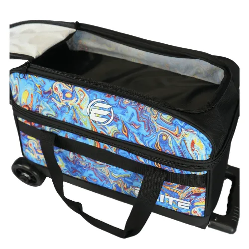 ELITE Basic Double Roller Blue Swirl Bowling Bag