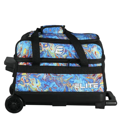 ELITE Basic Double Roller Blue Swirl Bowling Bag