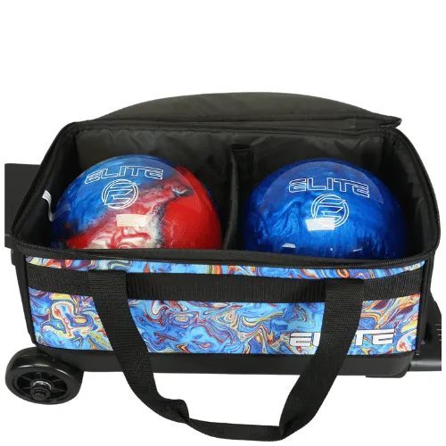 ELITE Basic Double Roller Blue Swirl Bowling Bag