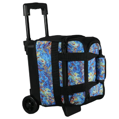 ELITE Basic Single Roller Blue Swirl Bowling Bag