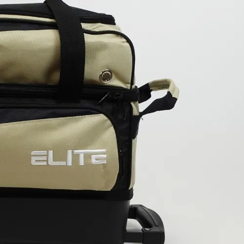 ELITE Deluxe Double Roller Bowling Bag Sand/Black