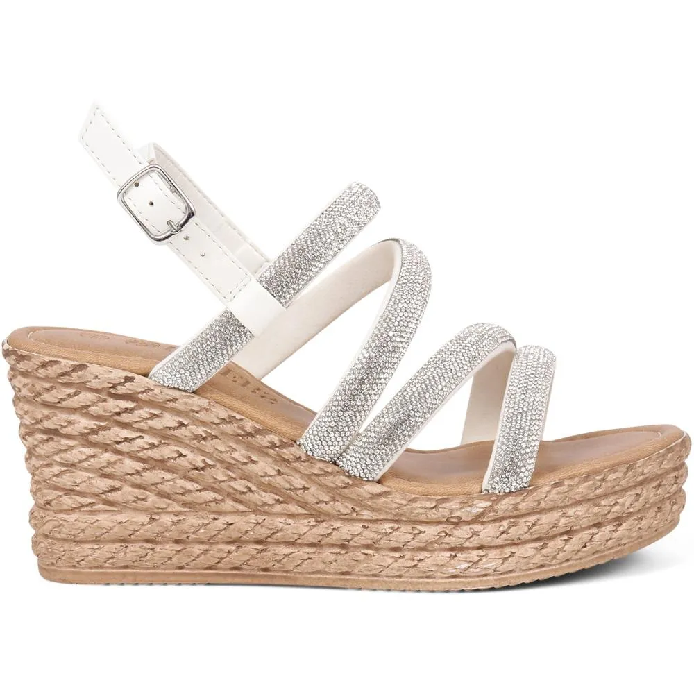 Embellished Platform Espadrilles  - CLUBS39007 / 325 320