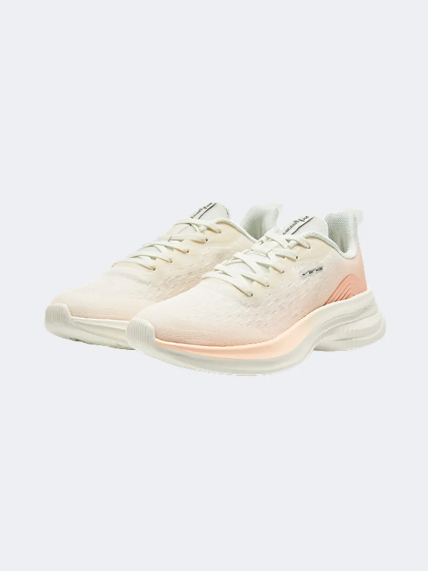 Erke Cushioning Women Running Shoes White/Nude