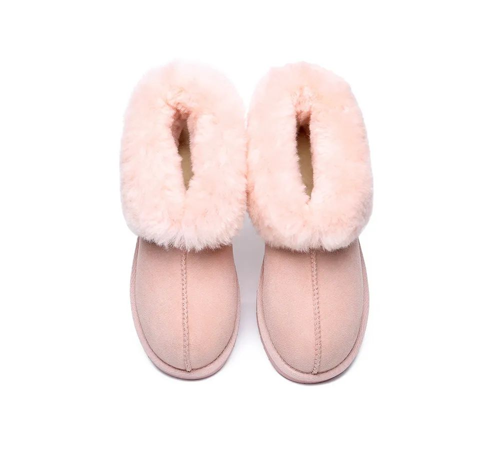 EVERAU® Mallow Sheepskin Ankle Slipper