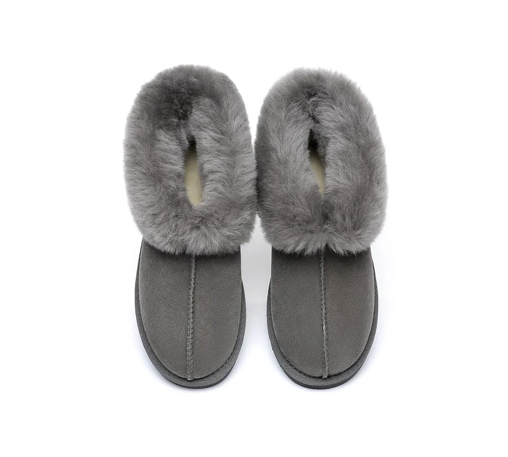 EVERAU® Mallow Sheepskin Ankle Slipper